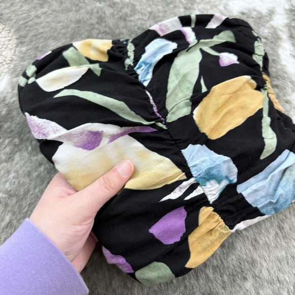 Lulus Super Bloom Black Floral Print Strapless Tube Top - Picture 8 of 11